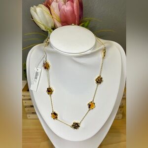 Tory Burch Tortoiseshell Logo Necklace